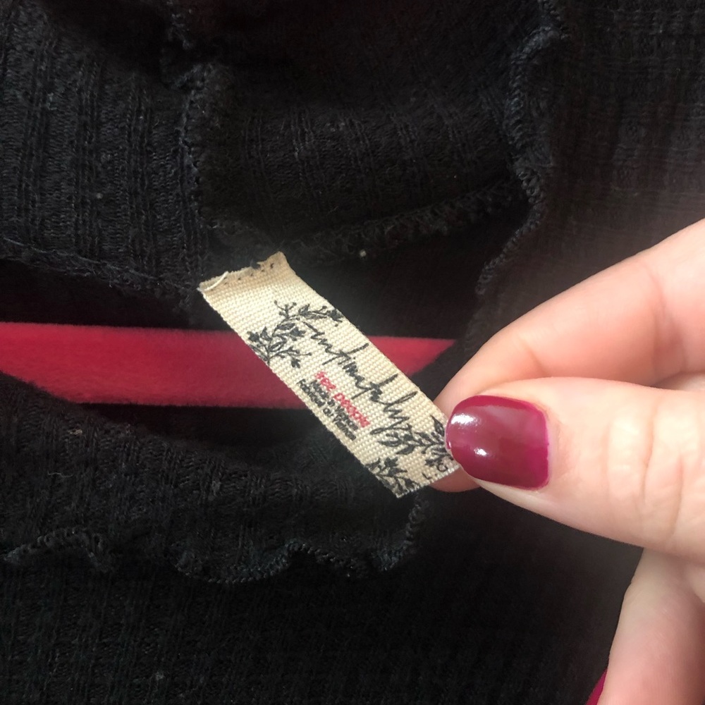 Intimately for Free People - women’s black waffle knit thermal
